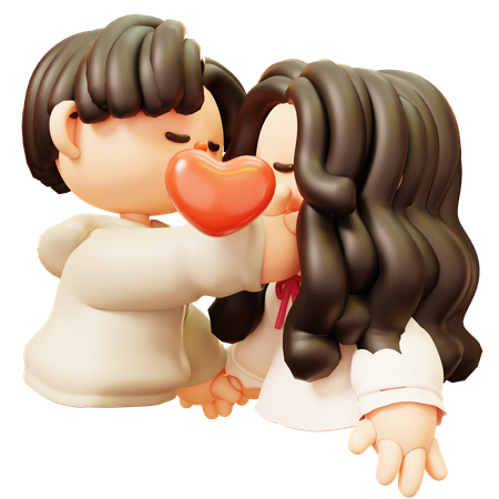 Couple s'embrassant  3D Icon