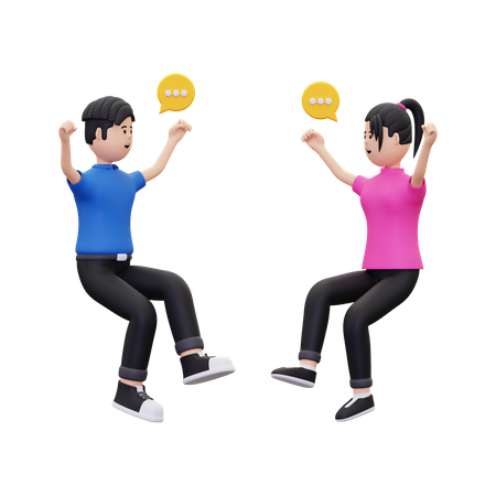 Couple showing conversation  3D Icon