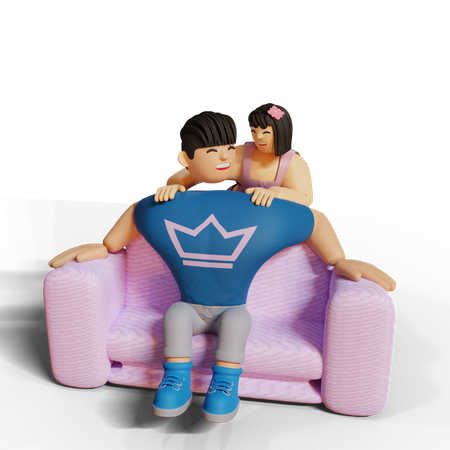 Couple spending time together  3D Icon