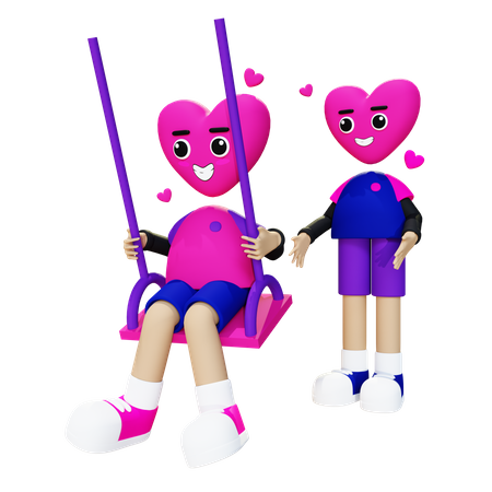 Couple spending time together  3D Icon