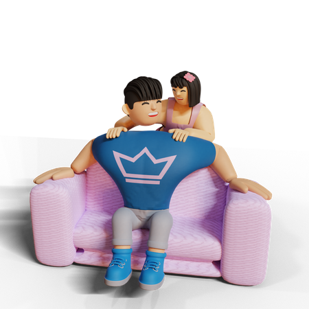 Couple spending time together  3D Illustration