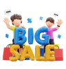 Couple Standing With Big Sale Text