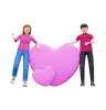 Couple standing with heart