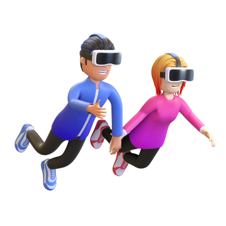 Couple talking VR experience  3D Icon