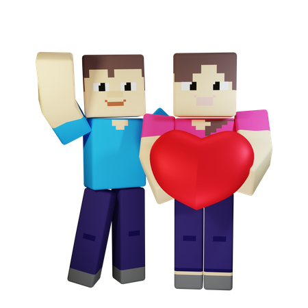 Couple Saint-Valentin  3D Illustration