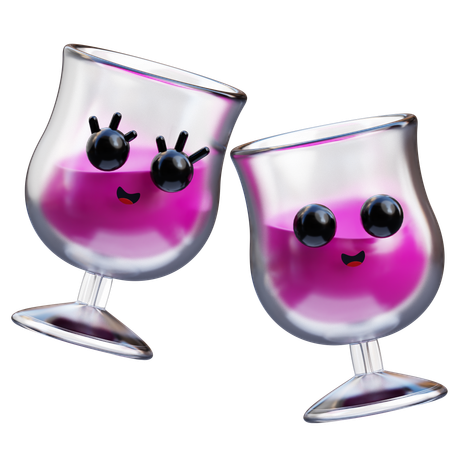 Verre de couple  3D Icon