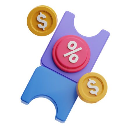 Coupon  3D Icon