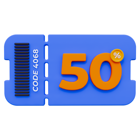 Coupon 50%  3D Icon