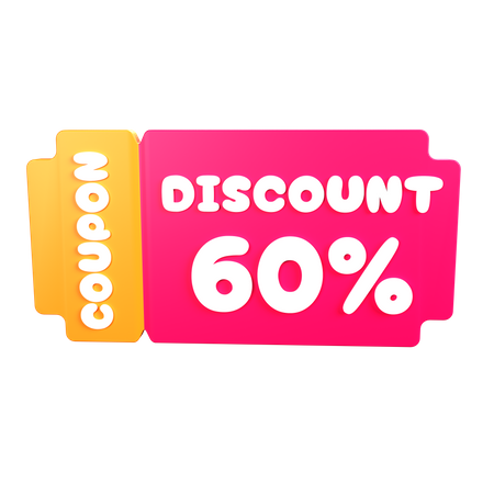 Coupon 60%  3D Icon