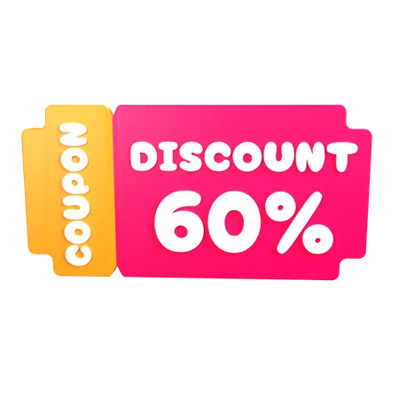 Coupon 60%  3D Icon