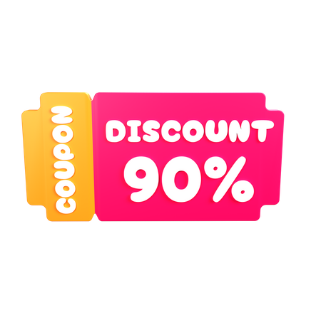 Coupon 90%  3D Icon