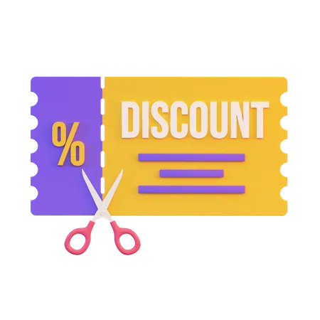 Coupon Cutting  3D Illustration