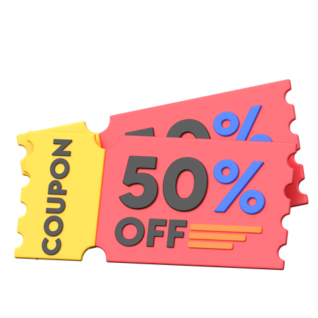 Coupon de réduction de 50 pour cent  3D Icon