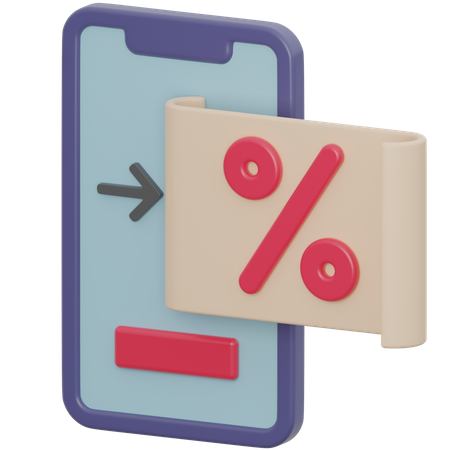 Coupon mobile  3D Icon