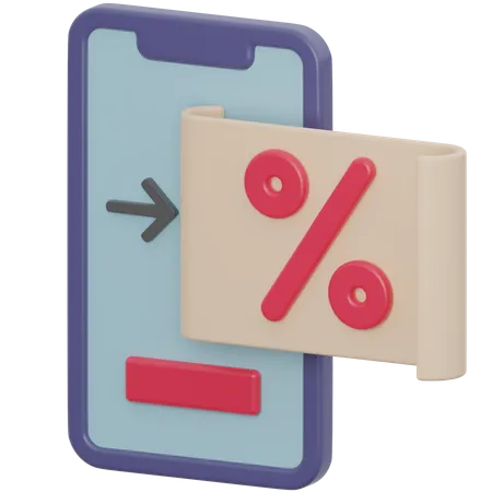 Coupon mobile  3D Icon