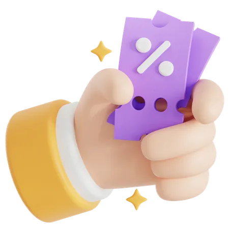 Hand Holding Coupons 3D Icon