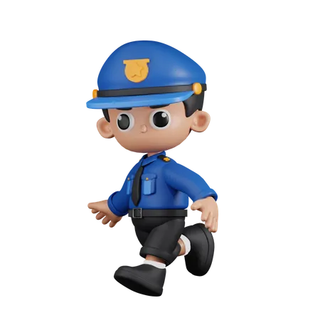 Policier en cours d'exécution  3D Illustration