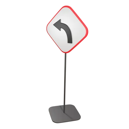 Courbe à gauche  3D Icon