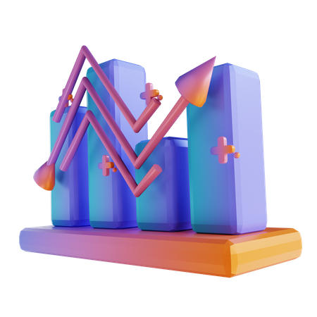 Charte de croissance  3D Illustration