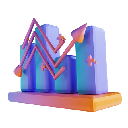 Charte de croissance  3D Illustration