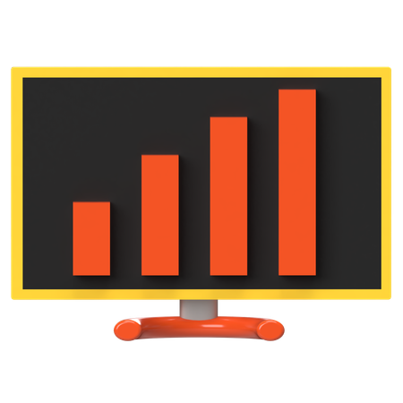 Courbe de croissance en ligne  3D Icon