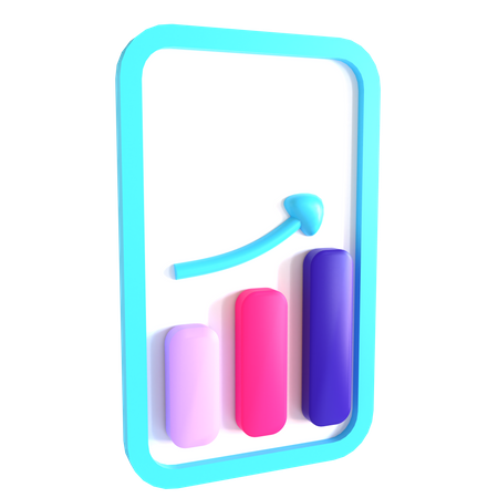 Courbe de croissance en ligne  3D Icon
