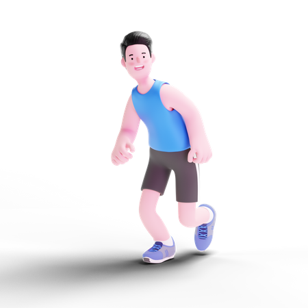 Homme qui court  3D Illustration