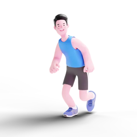 Homme qui court  3D Illustration