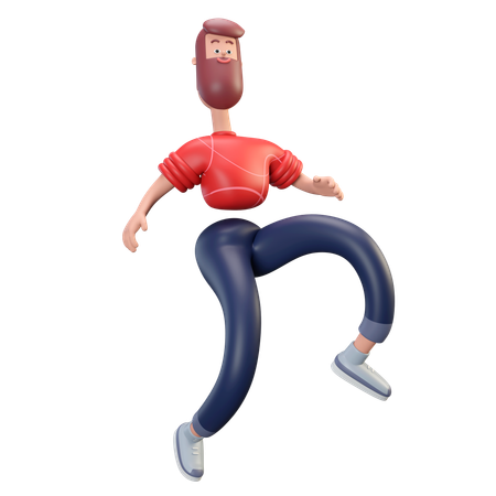 Homme qui court  3D Illustration