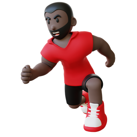 Homme qui court  3D Illustration