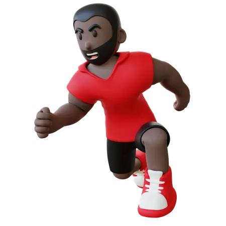 Homme qui court  3D Illustration