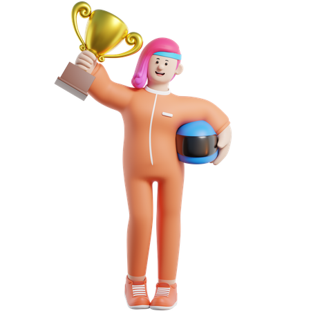 Coureuse de voitures de sport féminine  3D Icon