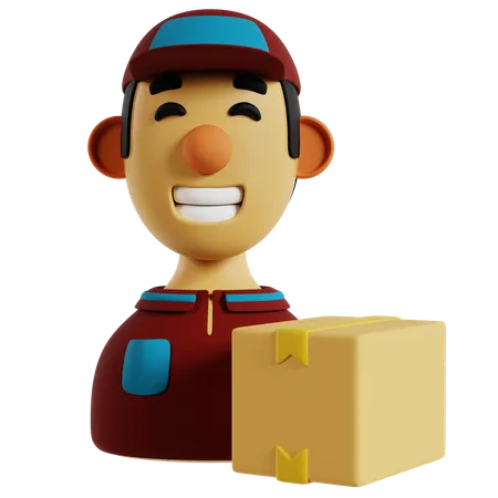 Courier Avatar Delivery  3D Icon