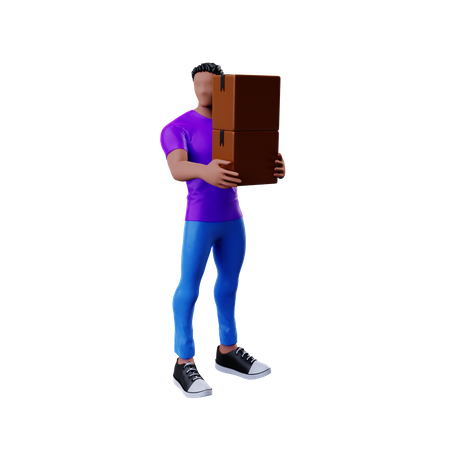 Courier Boy 3D Illustration