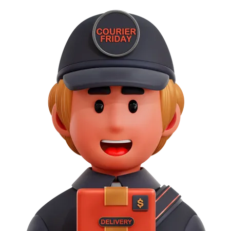 Courier Delivery Man  3D Icon