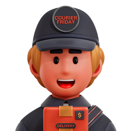 Courier Delivery Man 3D Icon