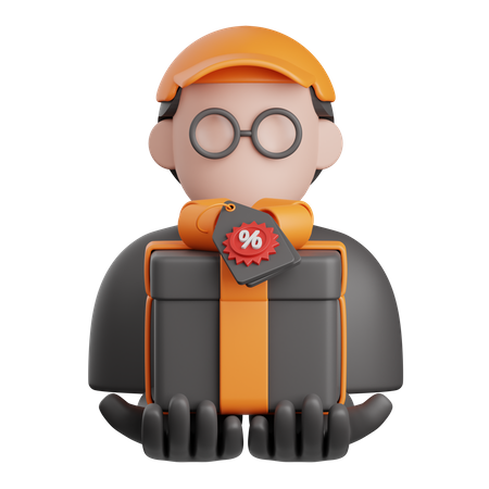 Courier Delivery Man  3D Icon
