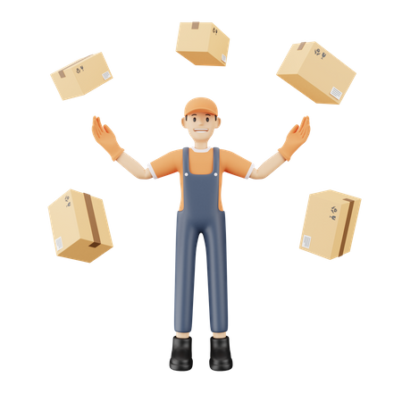 Courier delivery service  3D Illustration