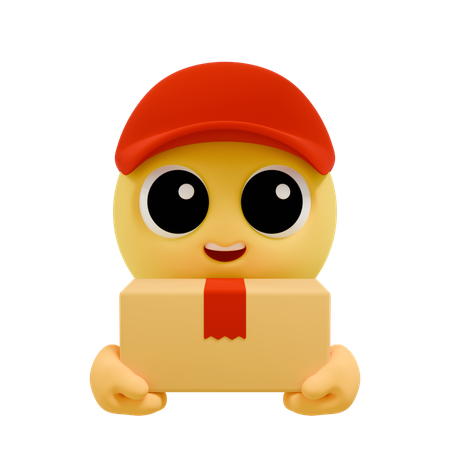 宅配便の絵文字と荷物の配達  3D Icon