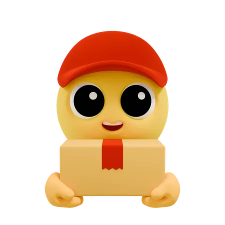 宅配便の絵文字と荷物の配達  3D Icon