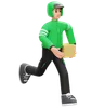 Courier man Running and Carrying Packages