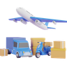 3d courier service illustration