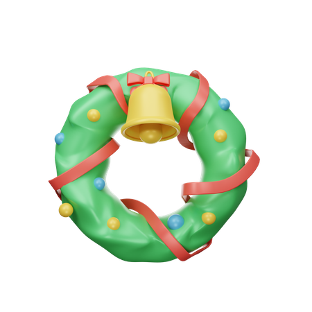 Couronne de Noël avec cloche  3D Icon