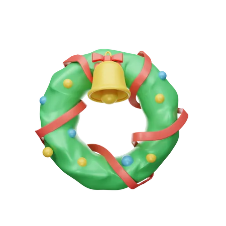 Couronne de Noël avec cloche  3D Icon