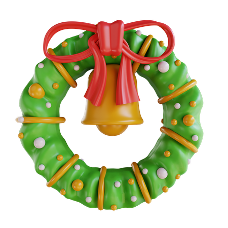 Couronne de Noël avec des cloches  3D Icon