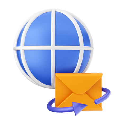 Courrier électronique mondial  3D Icon