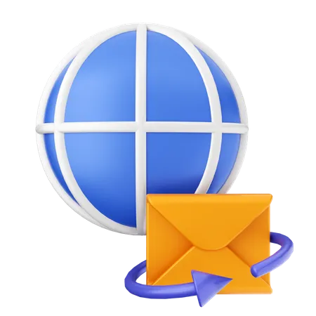 Courrier électronique mondial  3D Icon