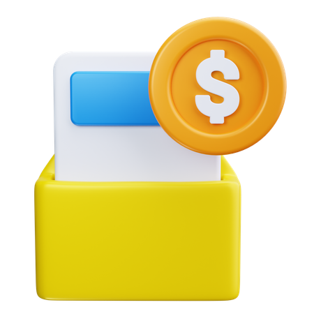 Courrier financier  3D Icon