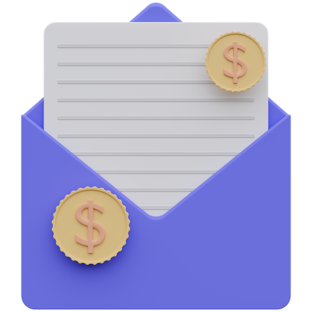 Courrier financier  3D Icon