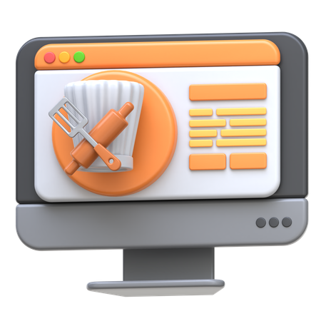 Cours de cuisine en ligne  3D Icon